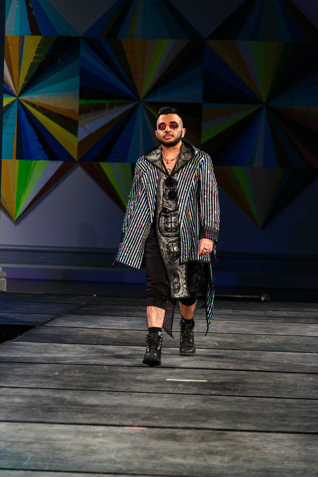 Reflective Pin Striped Blazer