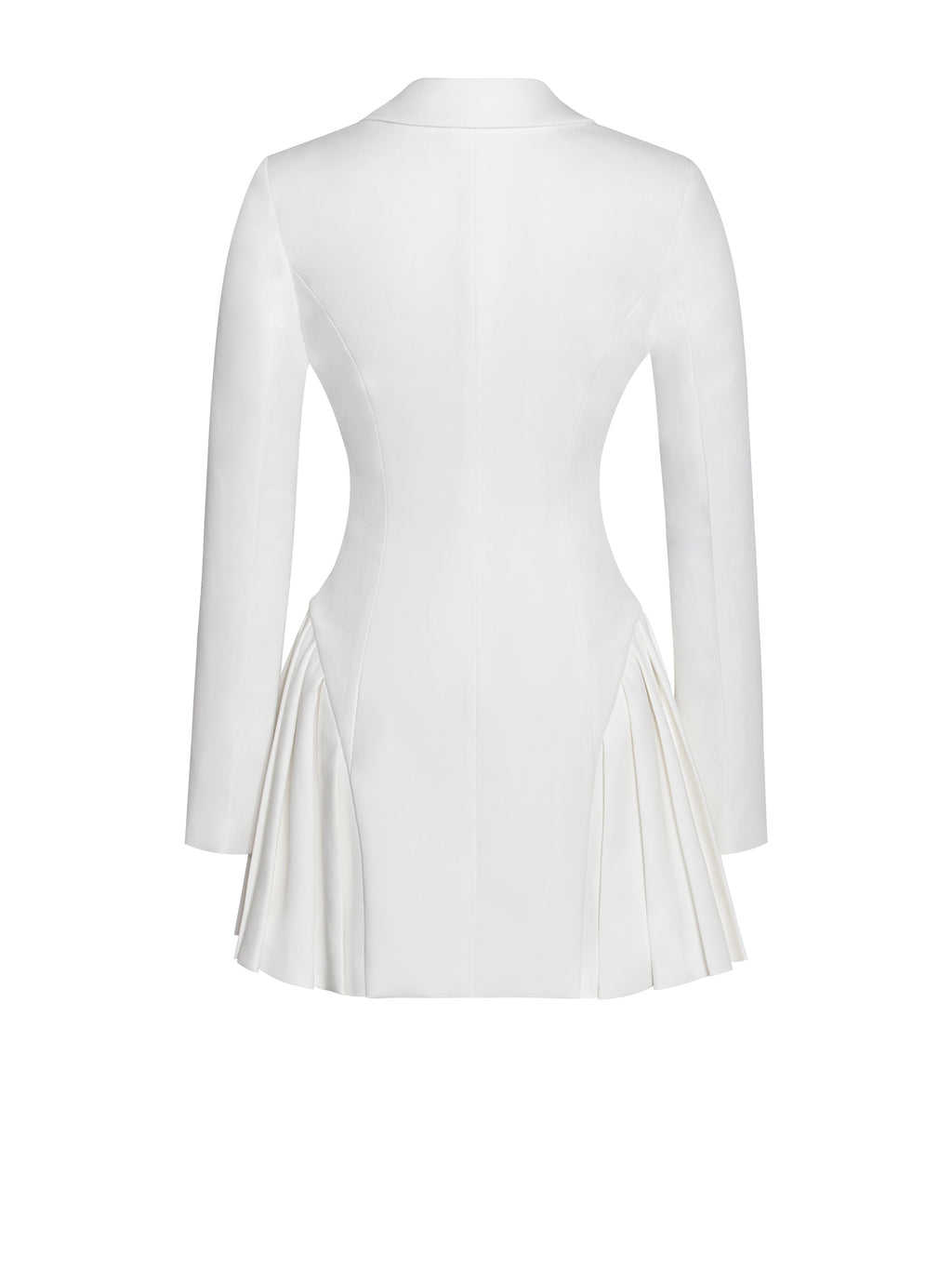 Delia White Blazer Dress with Pleated Detail
