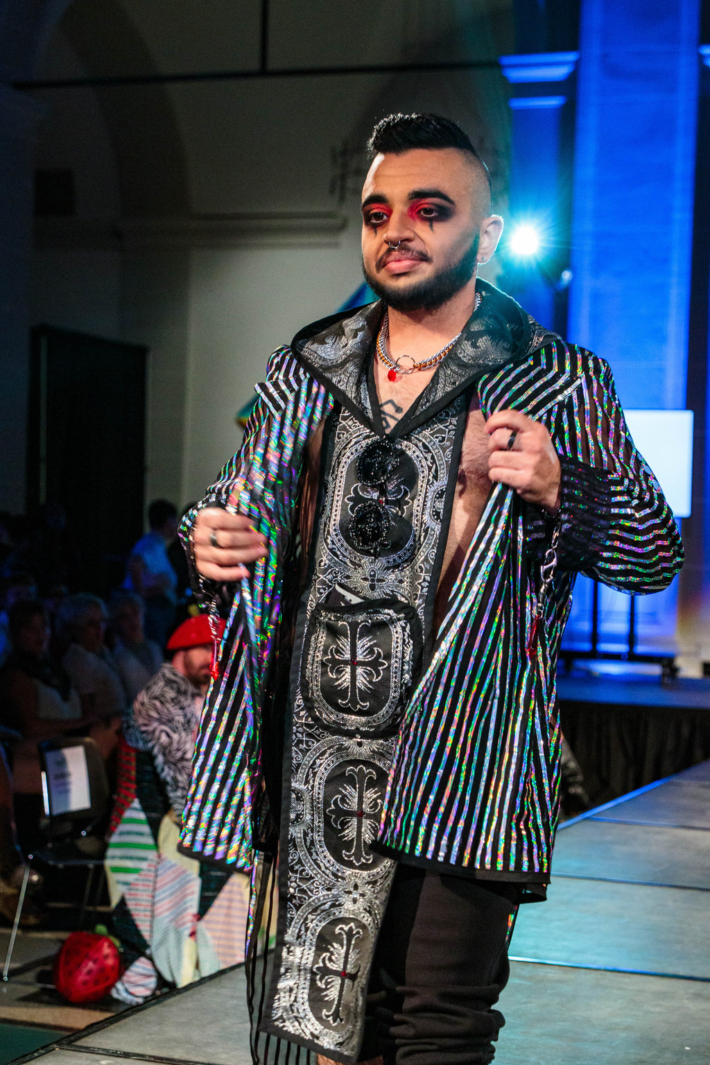 Reflective Pin Striped Blazer