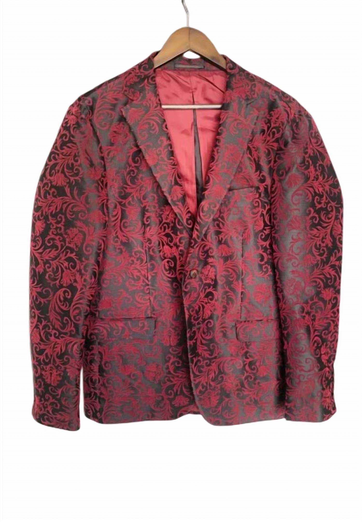 Men Jacquard Floral Blazer