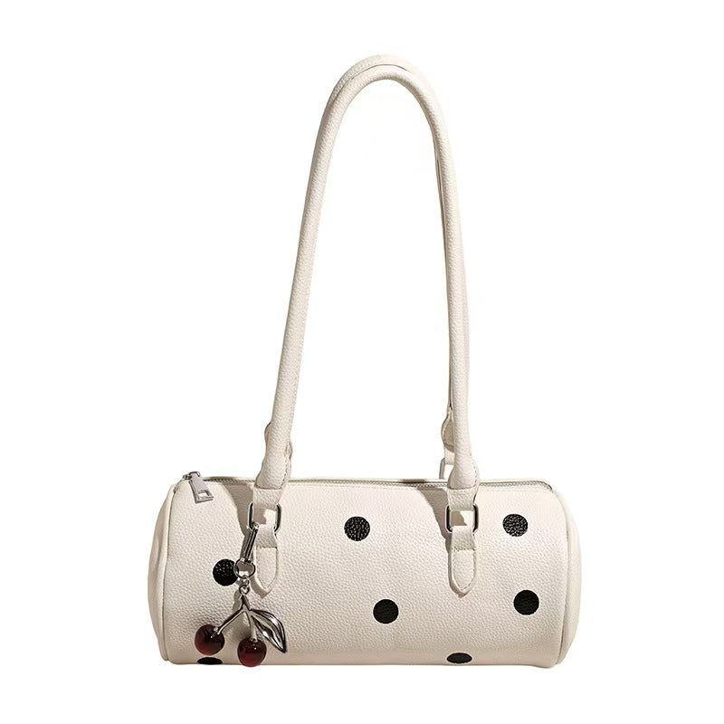 Cylindrical Women's Bag With Pendant