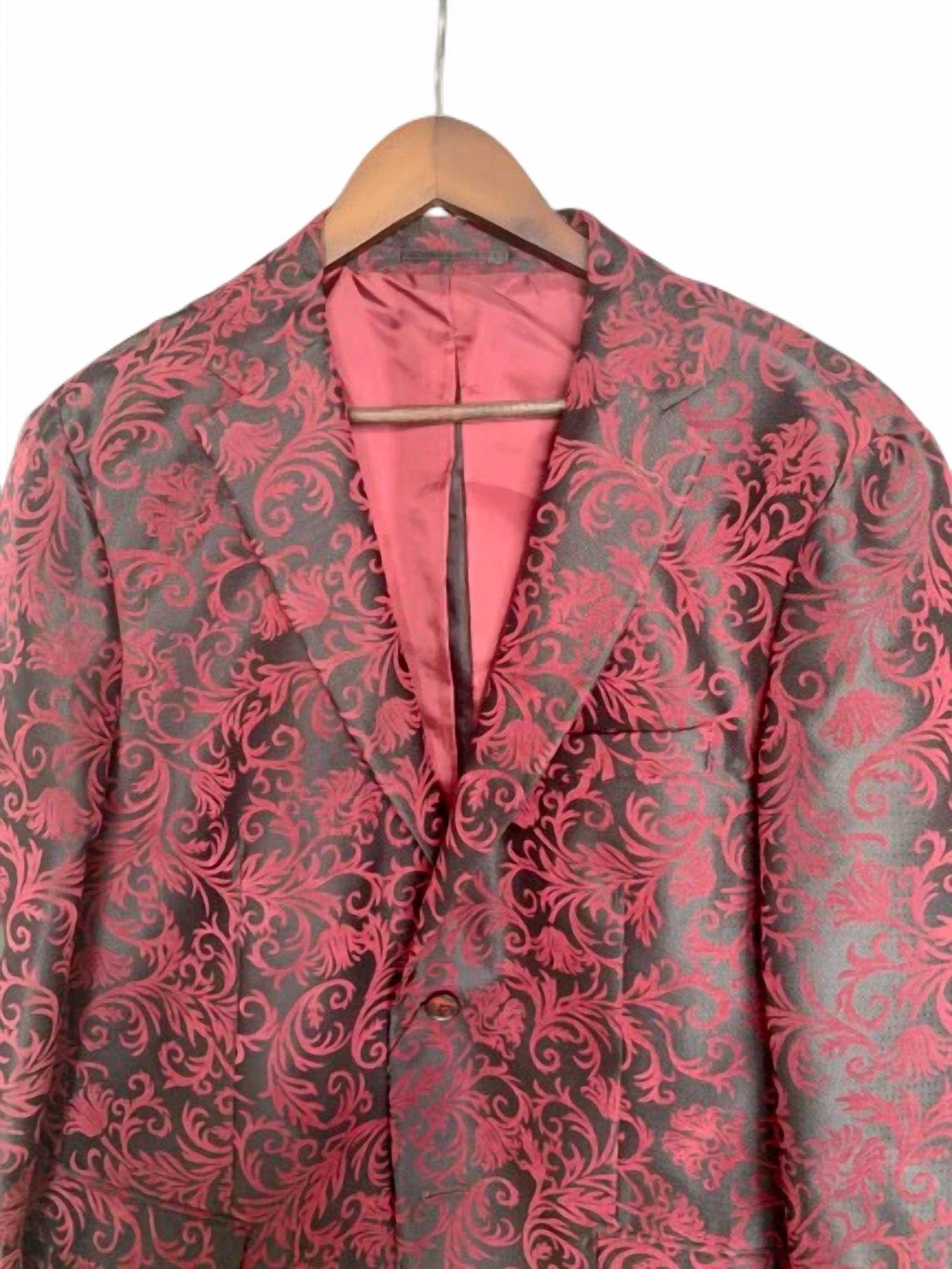 Men Jacquard Floral Blazer