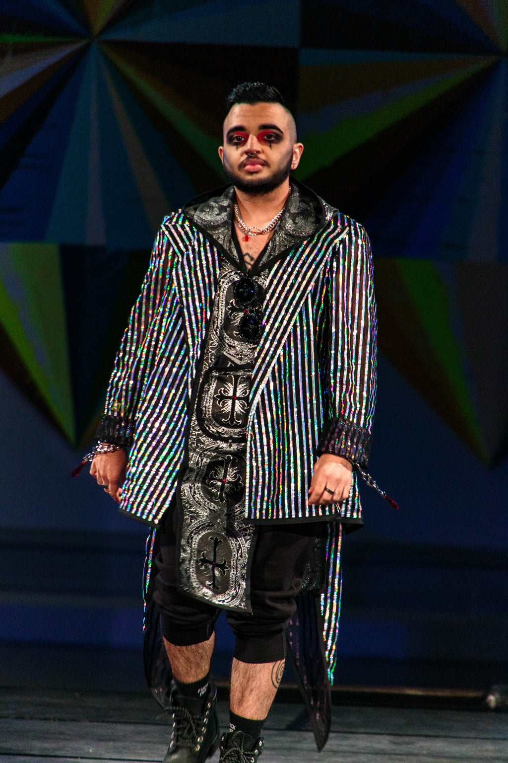 Reflective Pin Striped Blazer