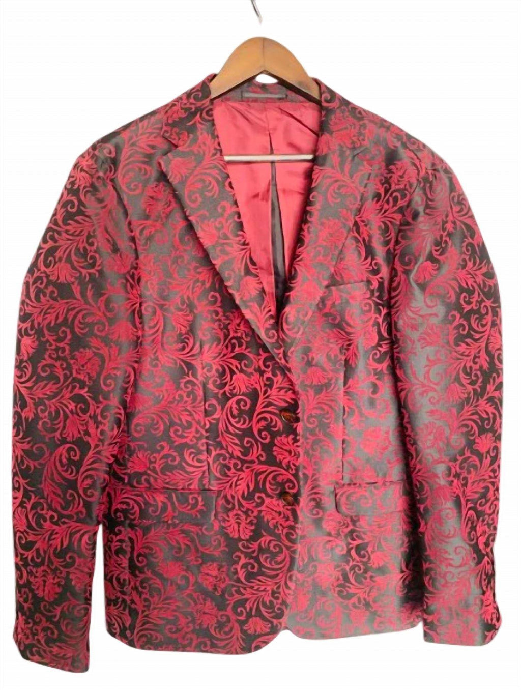 Men Jacquard Floral Blazer
