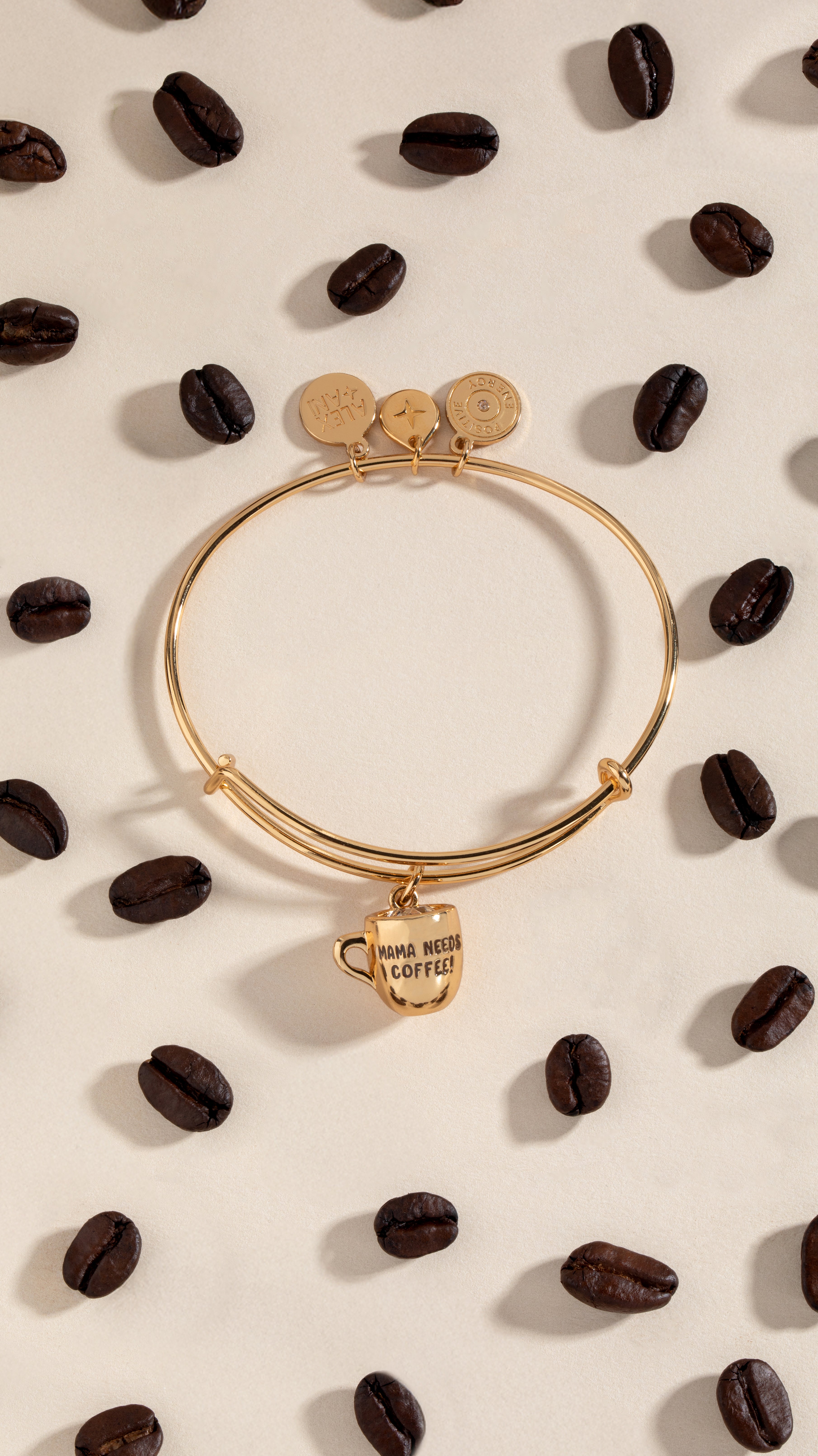 'Mama Needs Coffee' Mug Charm Bangle