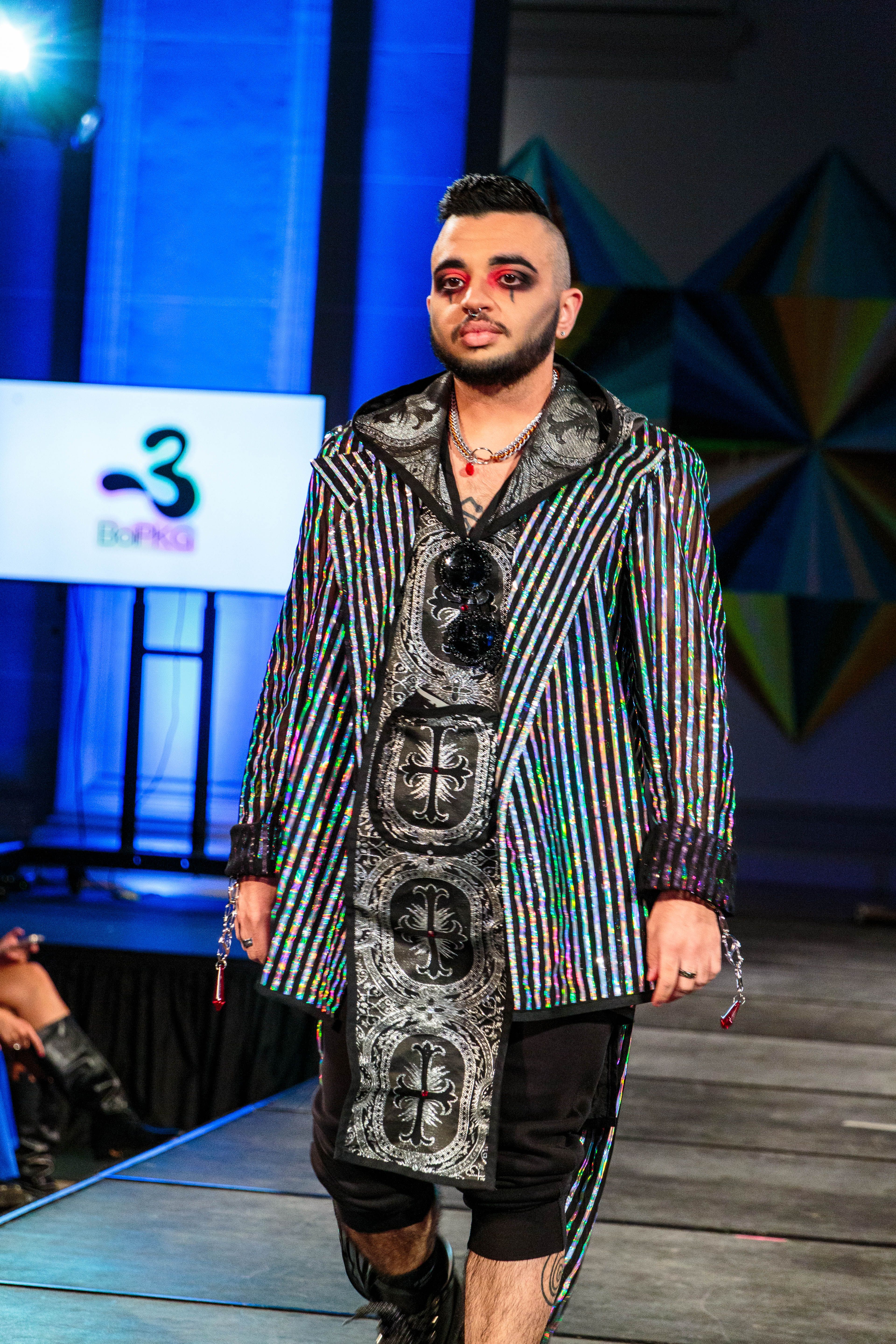 Reflective Pin Striped Blazer