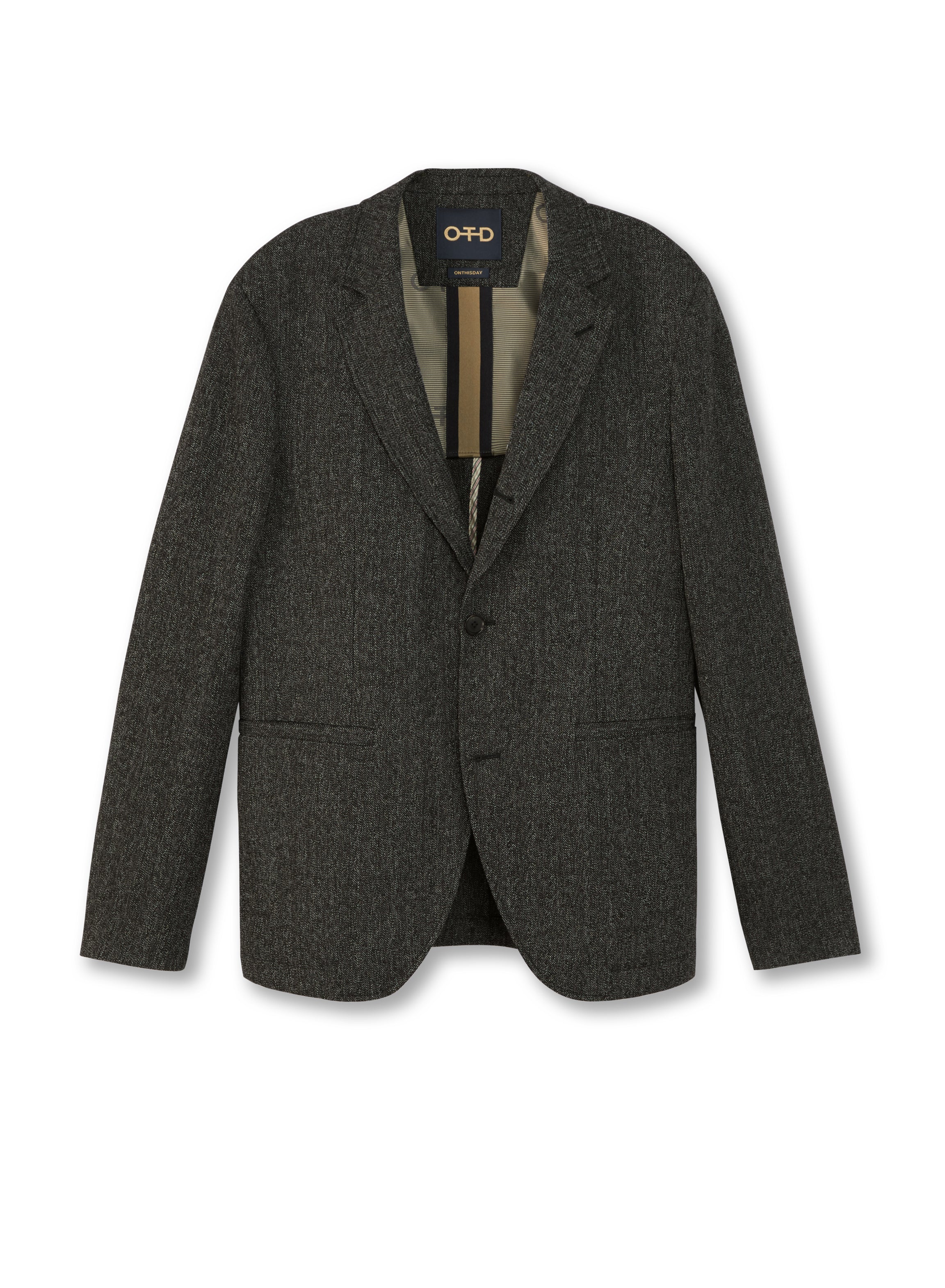 Herringbone Single-Breasted Jacket