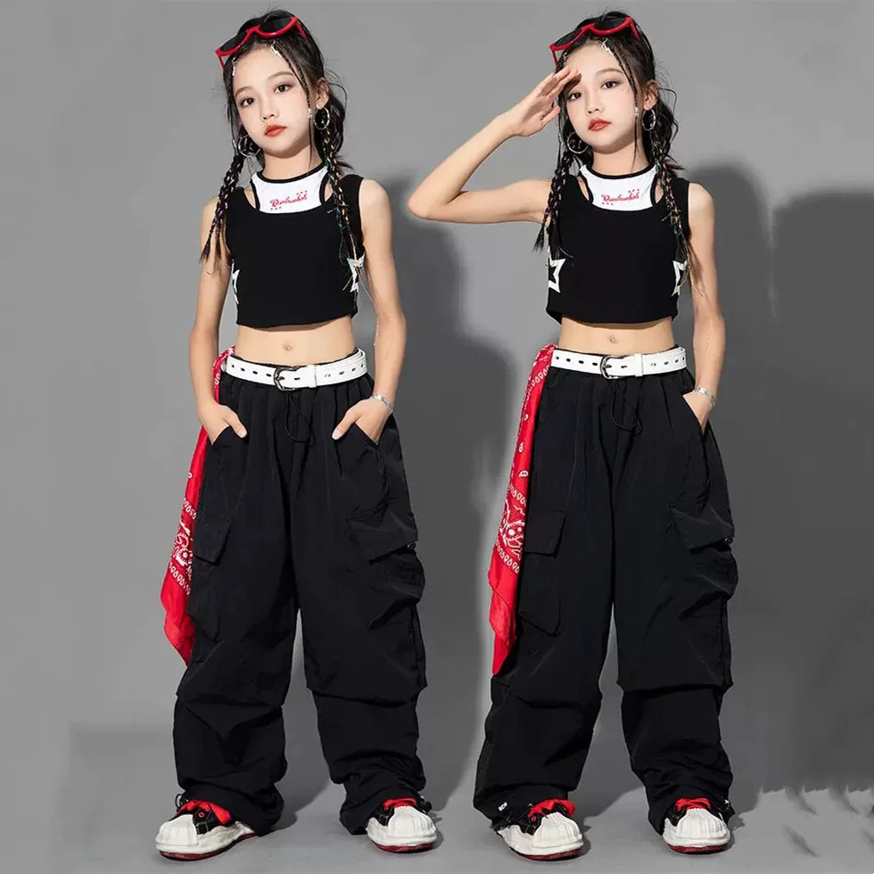 Girls Hip Hop Cargo Joggers