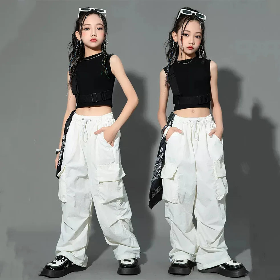 Girls Hip Hop Cargo Joggers