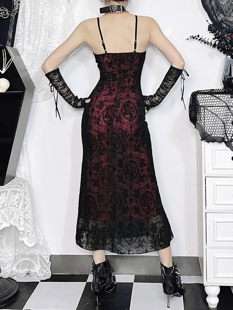 Sexy Cross Pattern Goth Dress