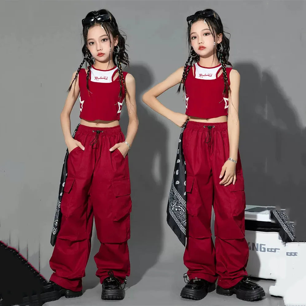 Girls Hip Hop Cargo Joggers