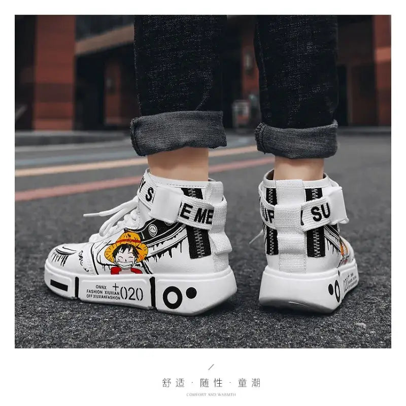 One Piece Luffy High Top Shoes Zoro Anime Sneakers