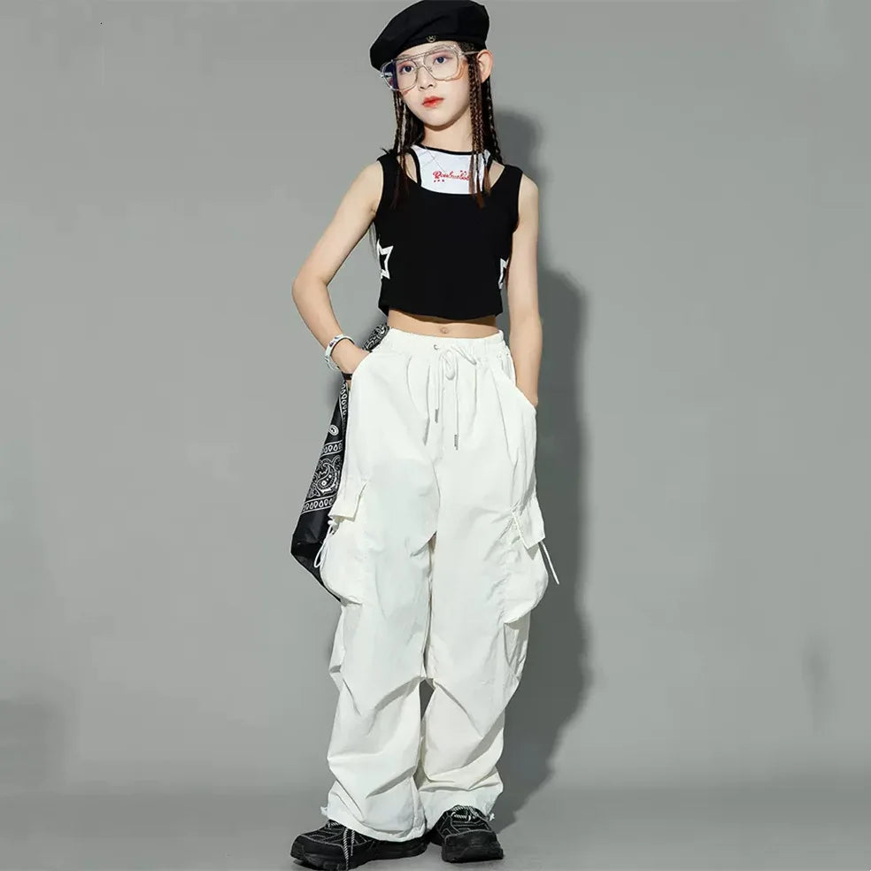 Girls Hip Hop Cargo Joggers