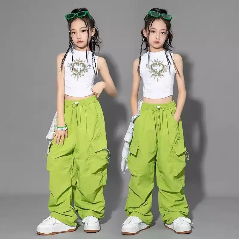Girls Hip Hop Cargo Joggers