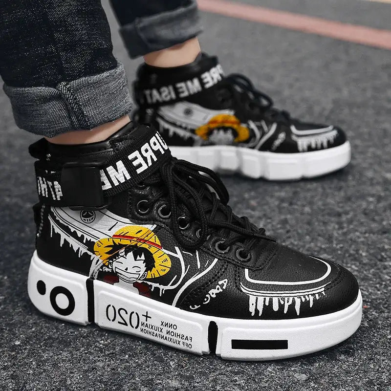 One Piece Luffy High Top Shoes Zoro Anime Sneakers