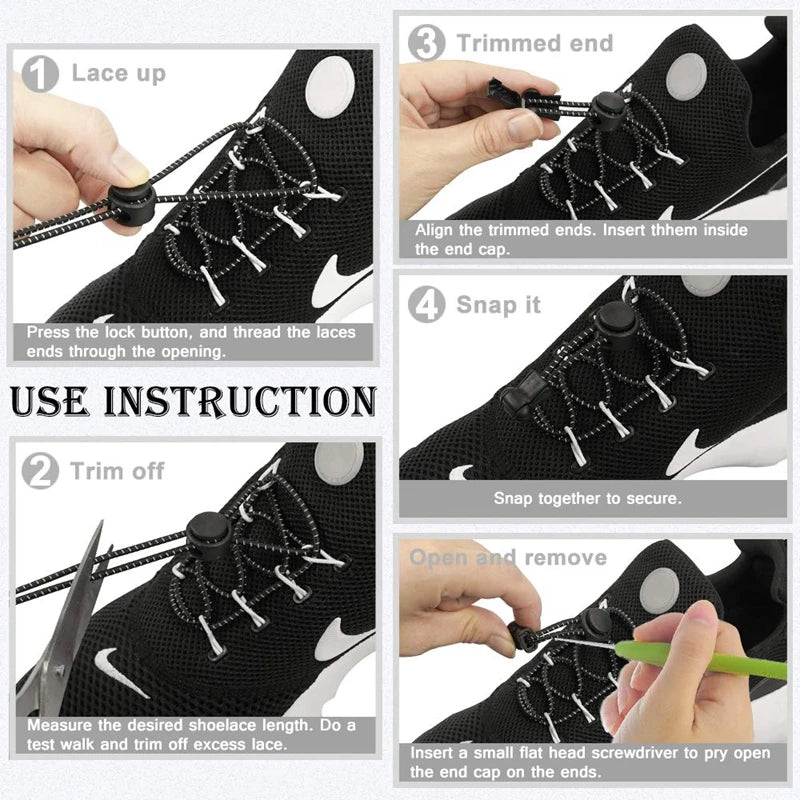 1Pair Shoelaces for Sneaker Elastic
