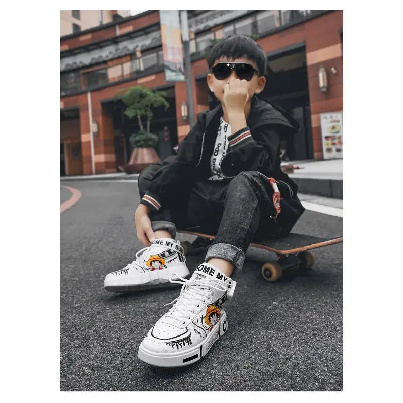 One Piece Luffy High Top Shoes Zoro Anime Sneakers