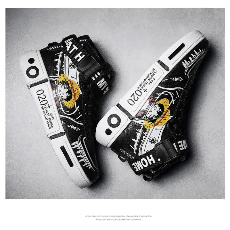 One Piece Luffy High Top Shoes Zoro Anime Sneakers