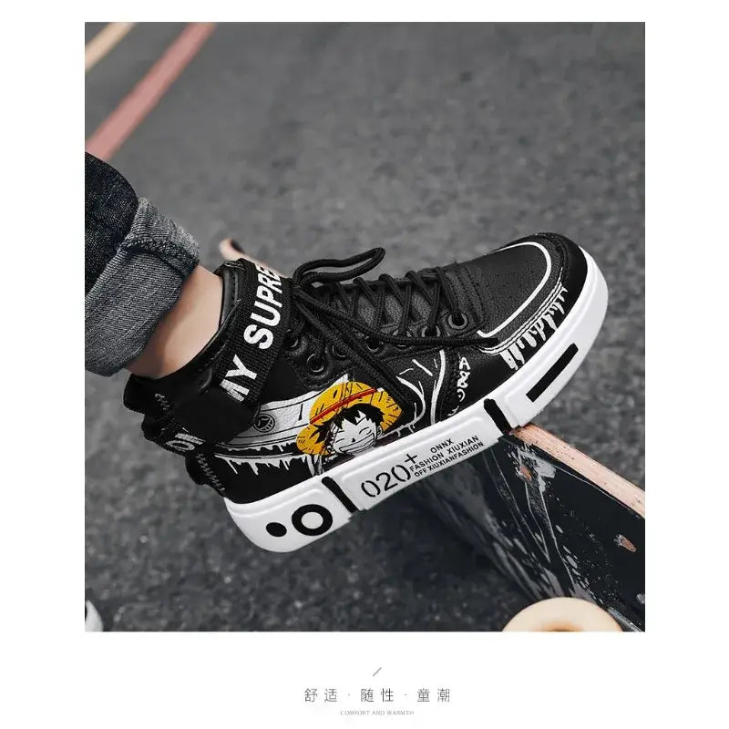 One Piece Luffy High Top Shoes Zoro Anime Sneakers
