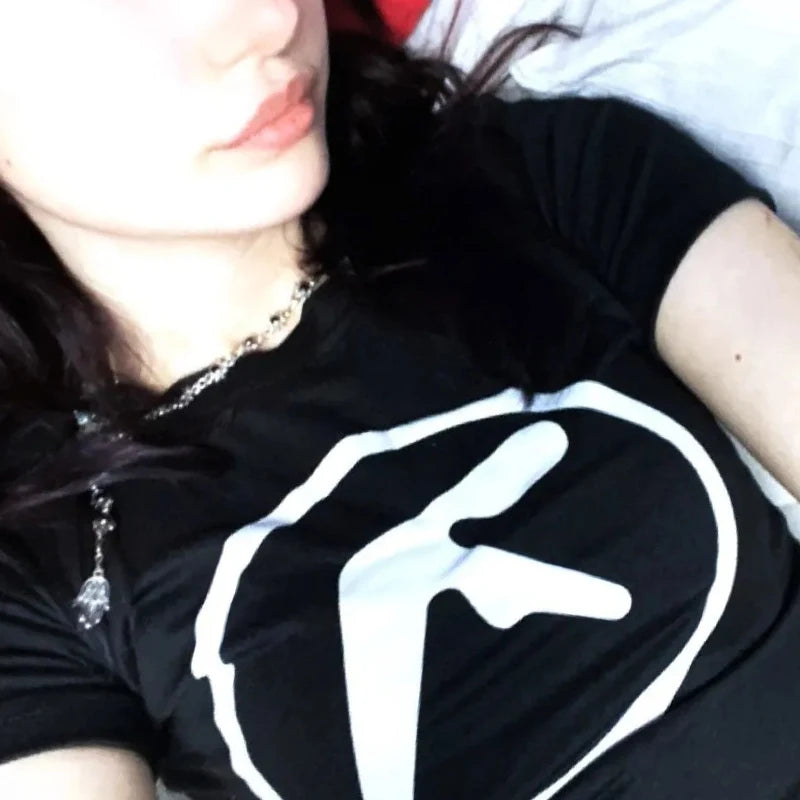 Punk Aphex Twin Print T-Shirt Oversize