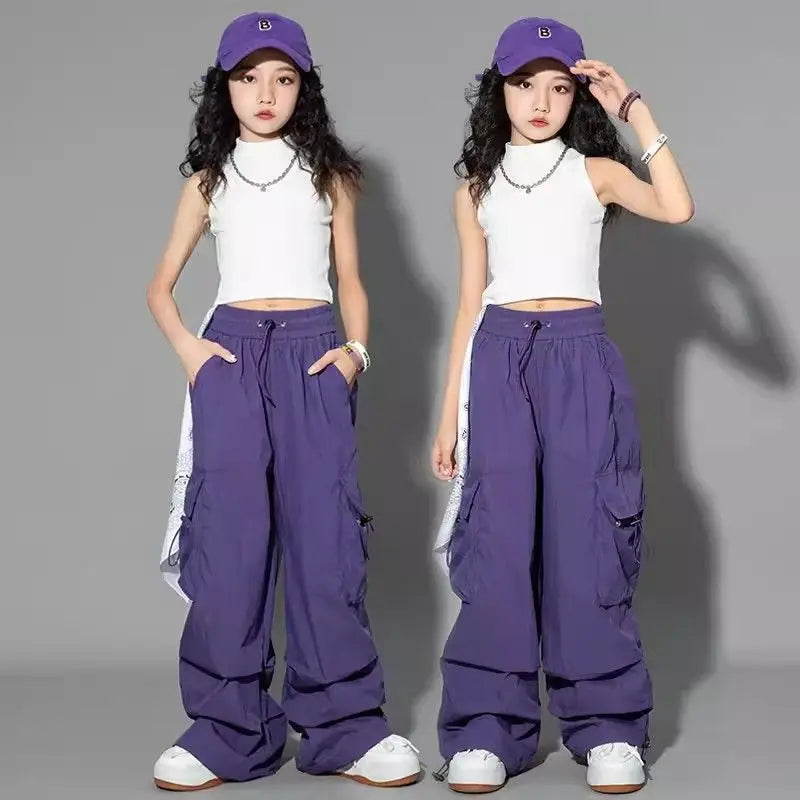 Girls Hip Hop Cargo Joggers