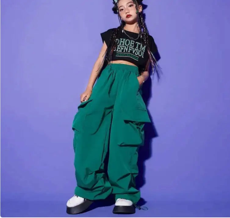Girls Hip Hop Cargo Joggers