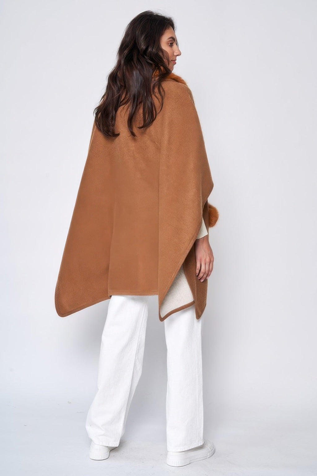 Faux Fur Collar Kimono