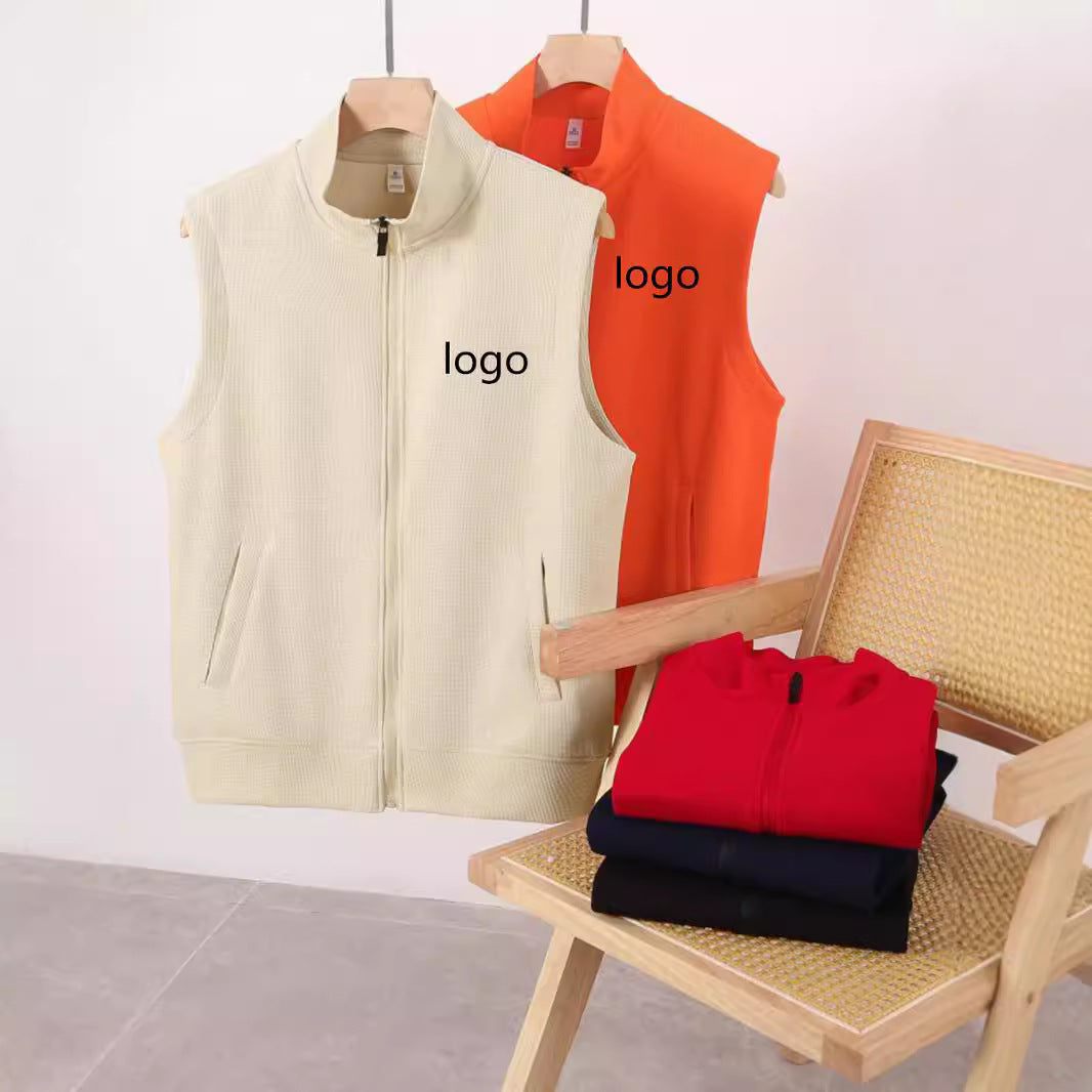 Solid Color Hoodie Vest For Women