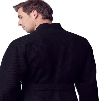 Waffle Spa Bathrobe for Men -  Absorbent, Lightweight