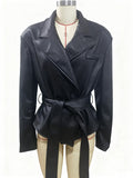 Women's Motorcycle Cool Strapped Temperament Leather Jacket