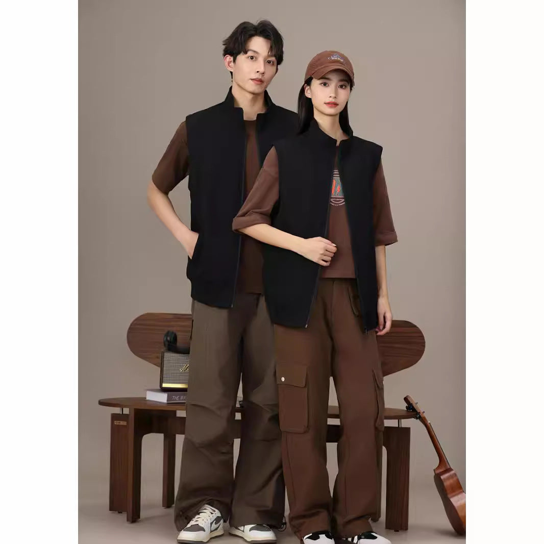 Solid Color Hoodie Vest For Women