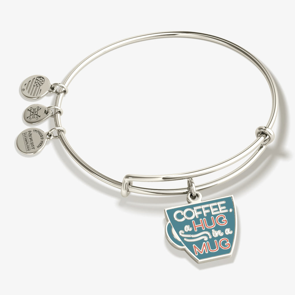 'A Hug In A Mug' Coffee Charm Bangle