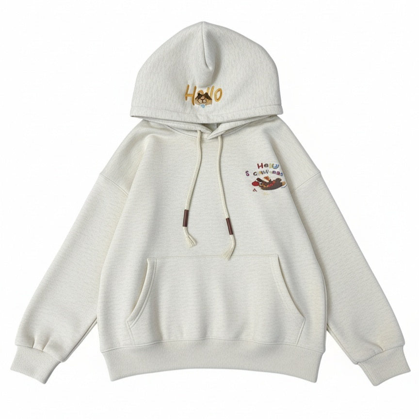 Cute Dachshund Embroidered Hoodie For Women