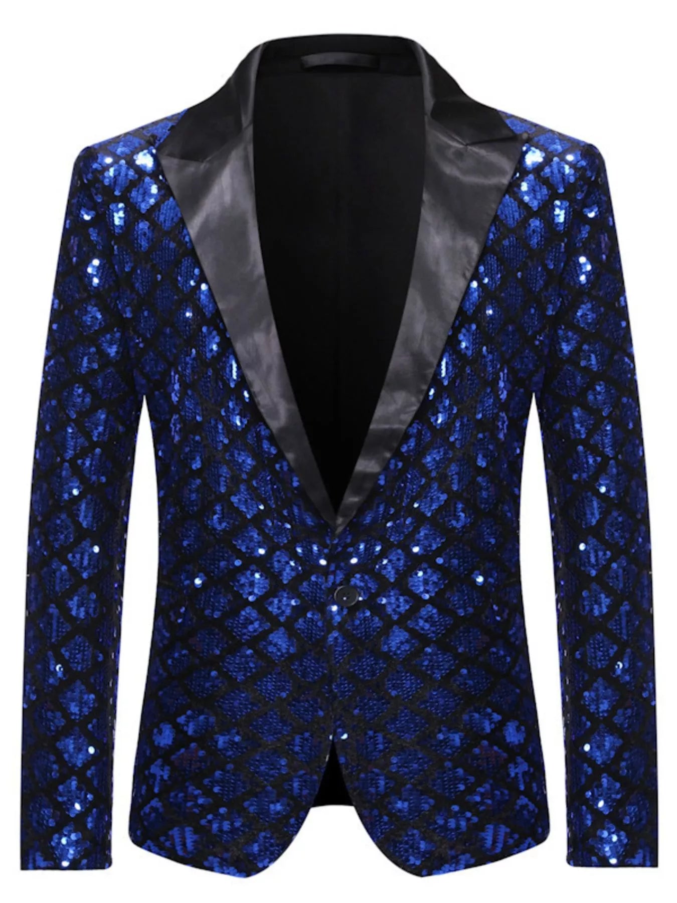 Men's Sequin One Button Blazer