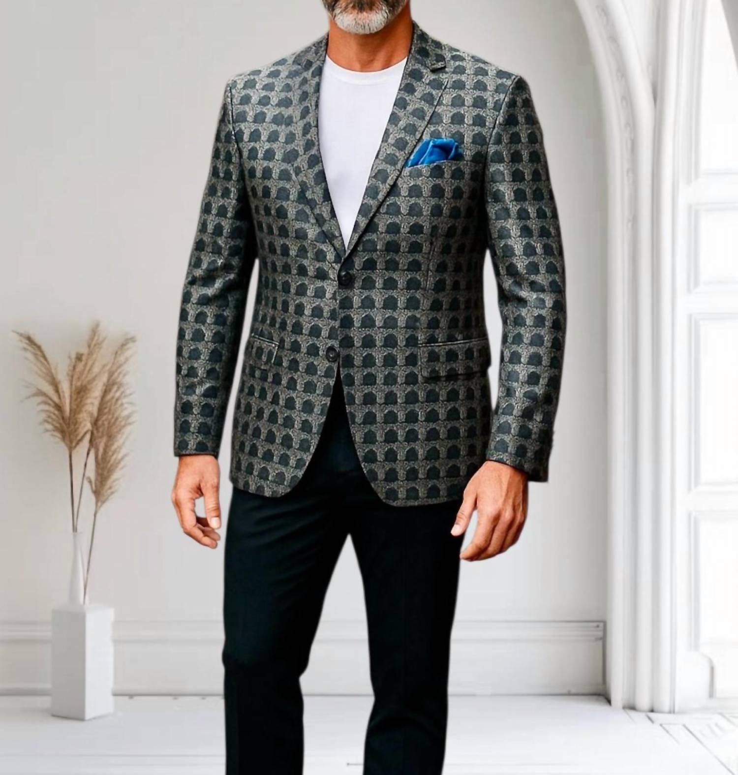 Two Tone Checked Blazer