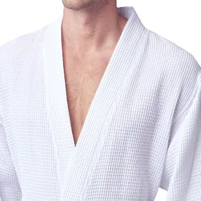 Waffle Spa Bathrobe for Men -  Absorbent, Lightweight