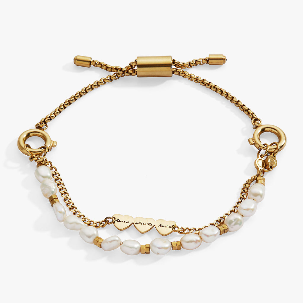 'Home Is Where The Heart Is' Pearl Stranded™ Bracelet Set