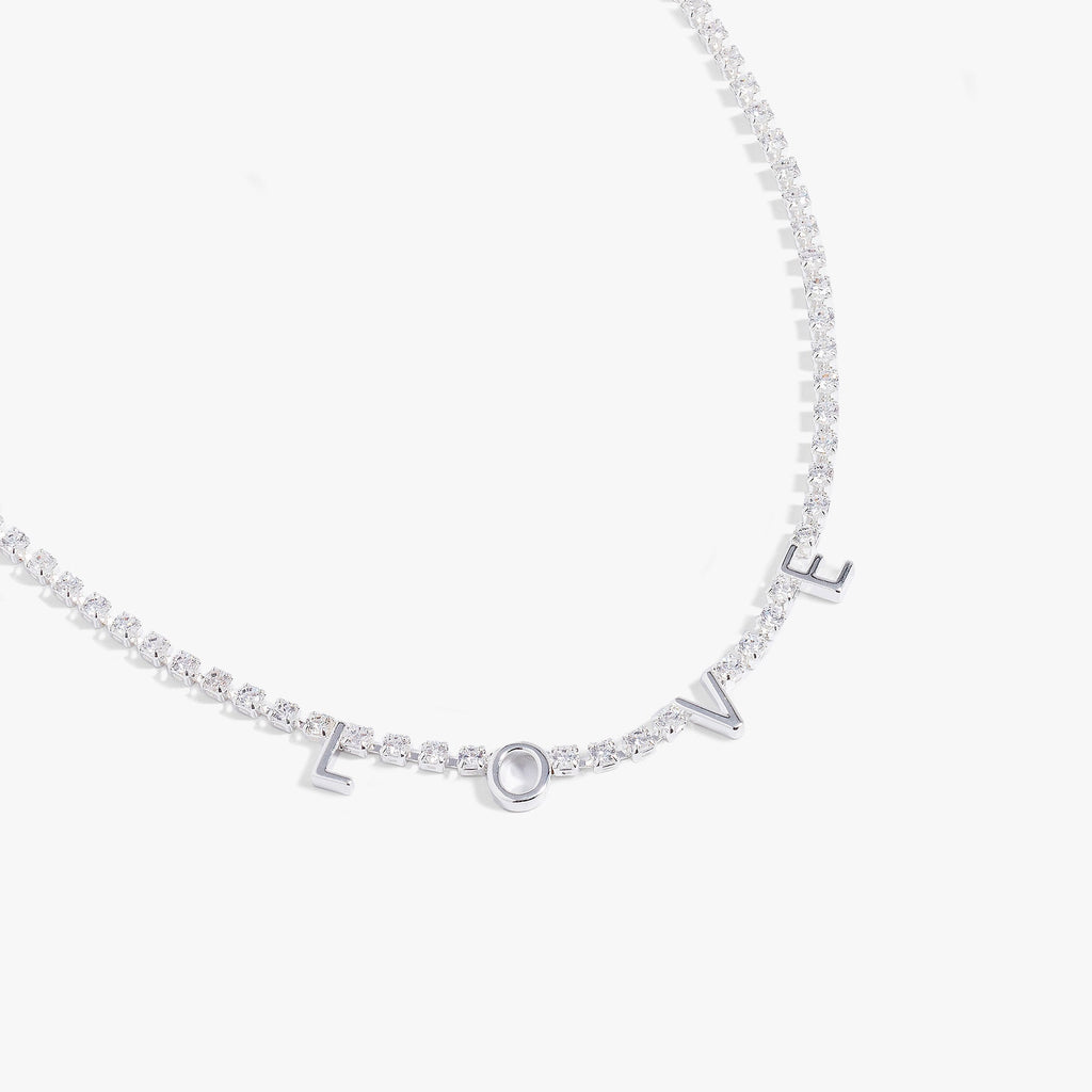 "Love" Crystal Tennis Necklace