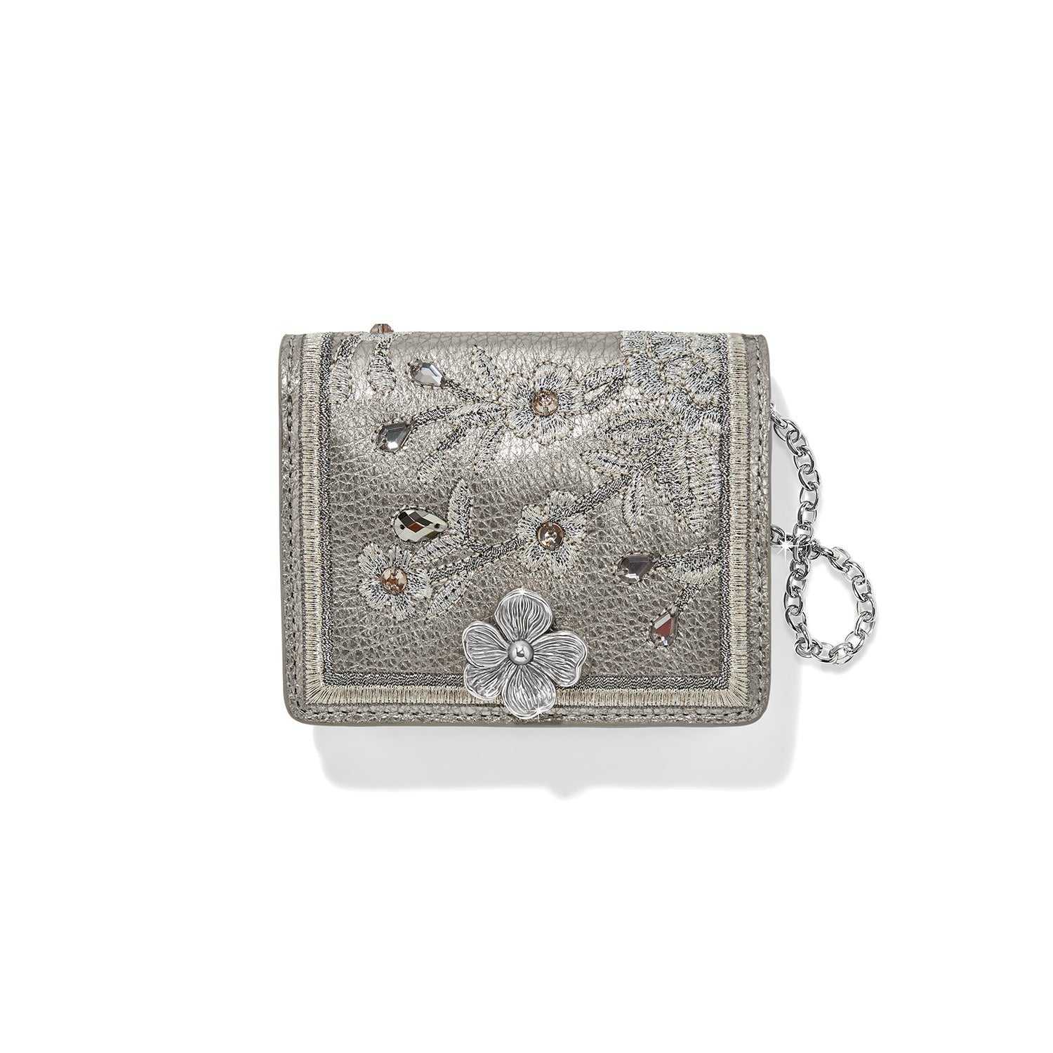 Brighton Everbloom Shimmer Small Wallet - Titanium