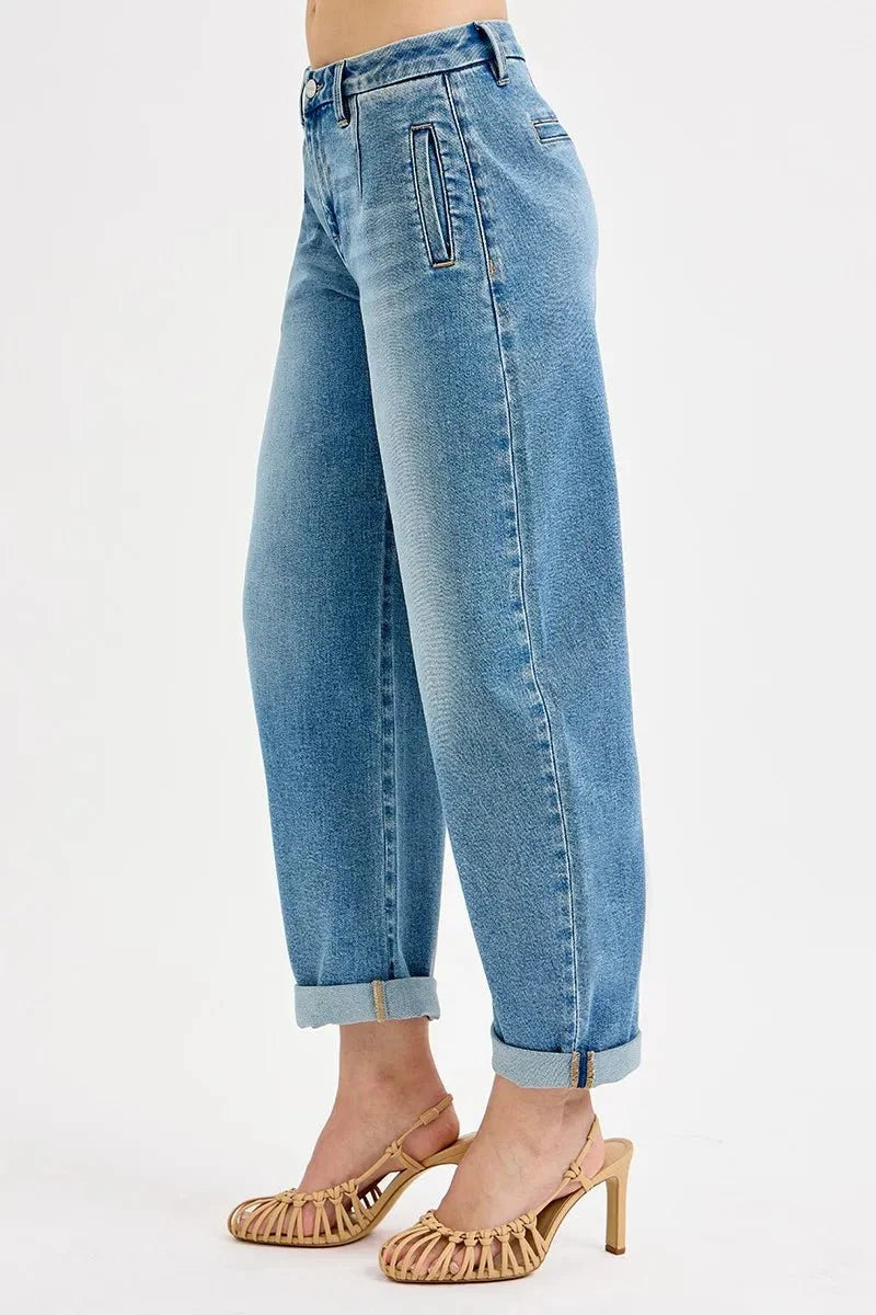 RISEN Barrel Fit Jeans – Plus Size