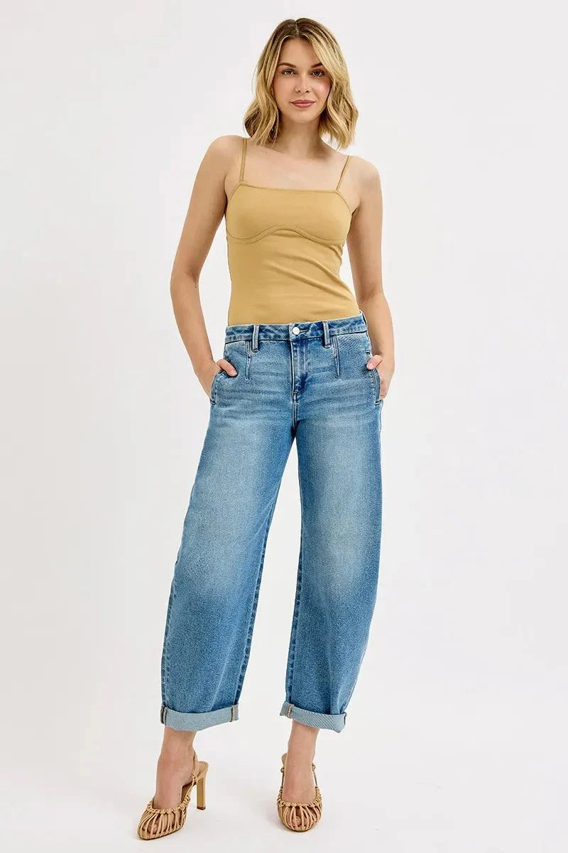 RISEN Barrel Fit Jeans – Plus Size