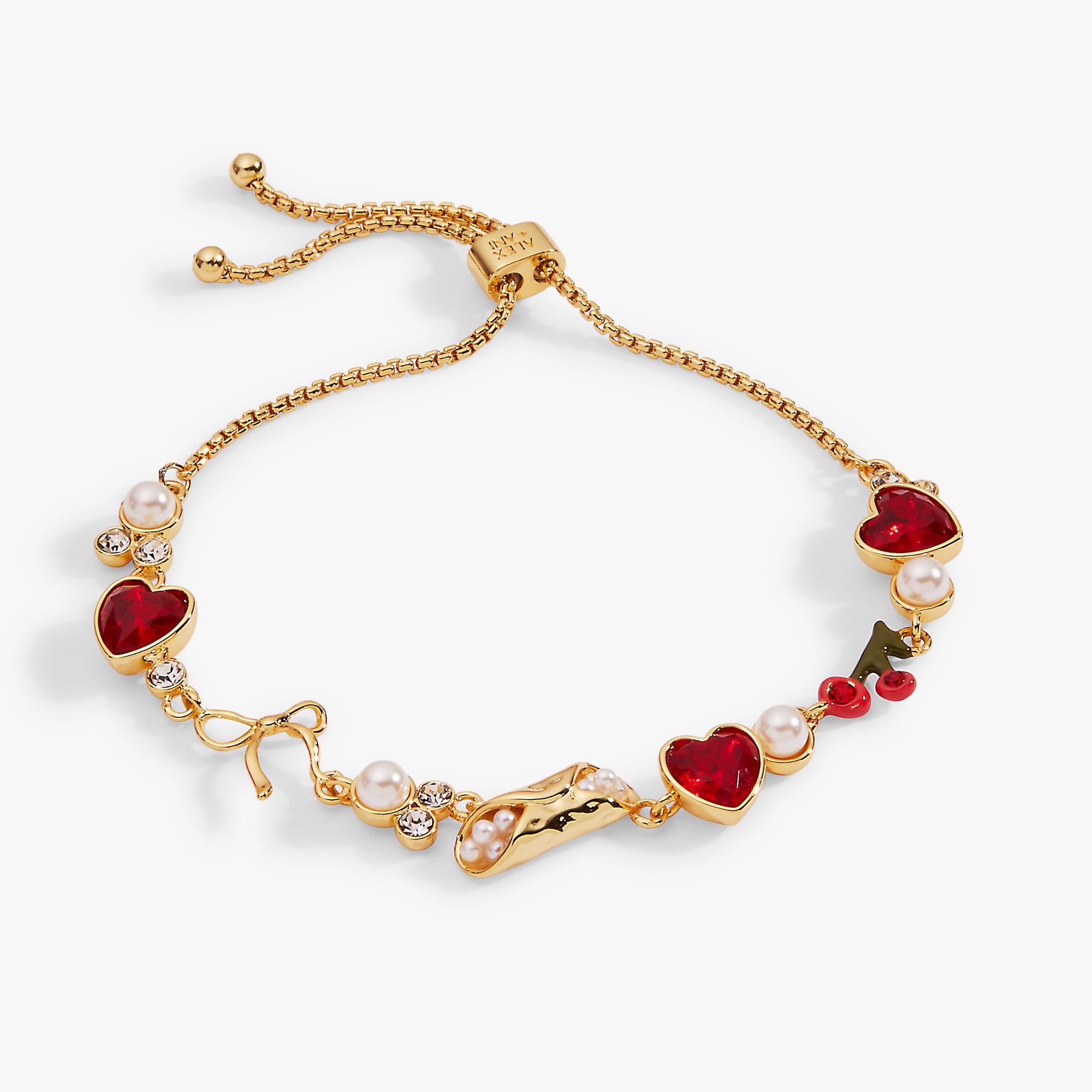 'There Cannoli Be You' Bow & Heart Adjustable Bolo Bracelet