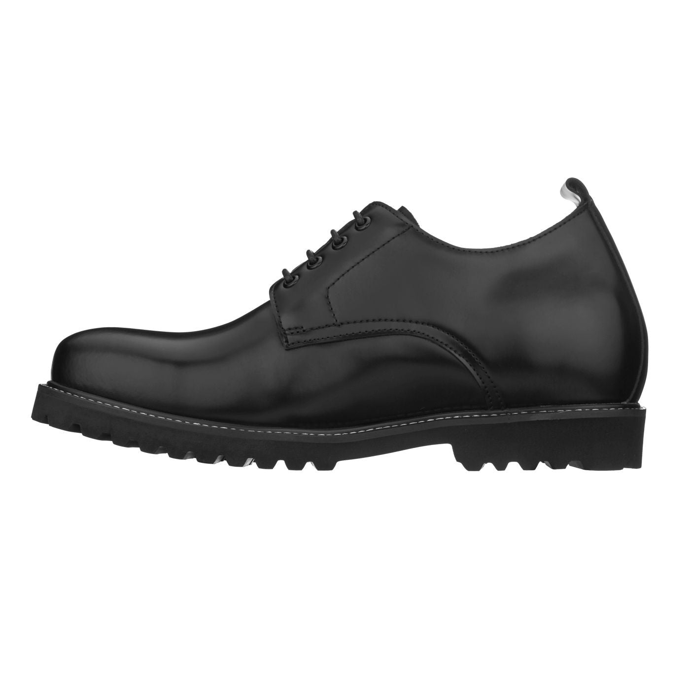 CALTO S9118 - 3" Taller Black Leather Elevator Work Shoes